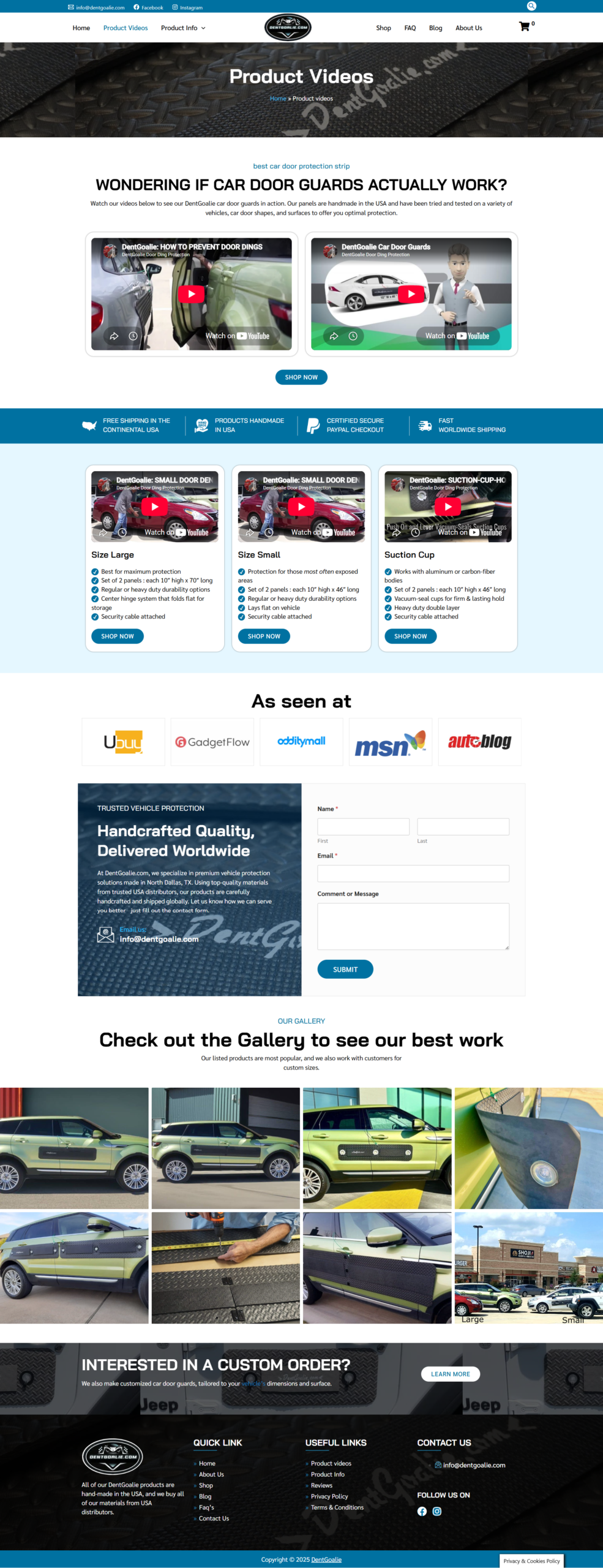 rebuilt Product Videos page