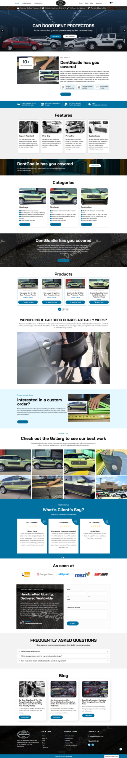 redesigned DentGoalie homepage